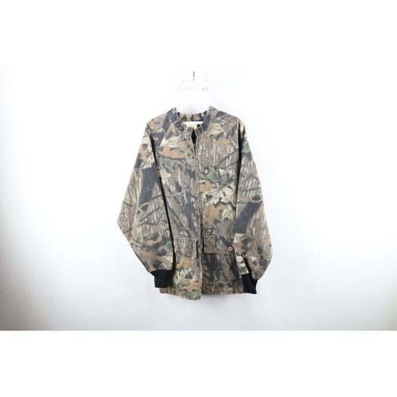 Vintage 90s Scent Lok Mens Medium Distressed Camouflage Chamois Cloth Jacket USA - Picture 1 of 9